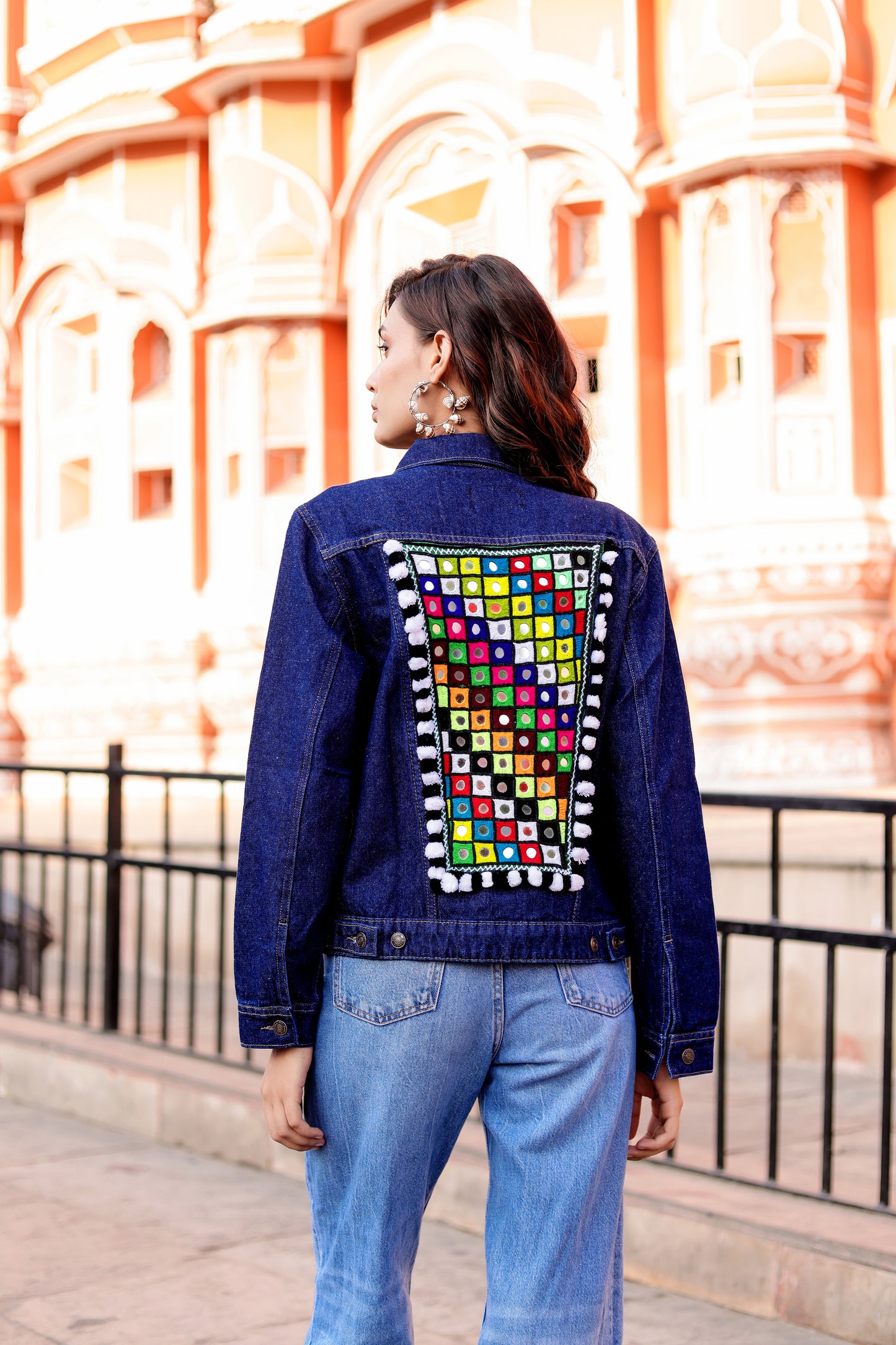 0167-J-HOB BohoPatch Embroidered Denim Jacket – Artisan Edition- Made in India