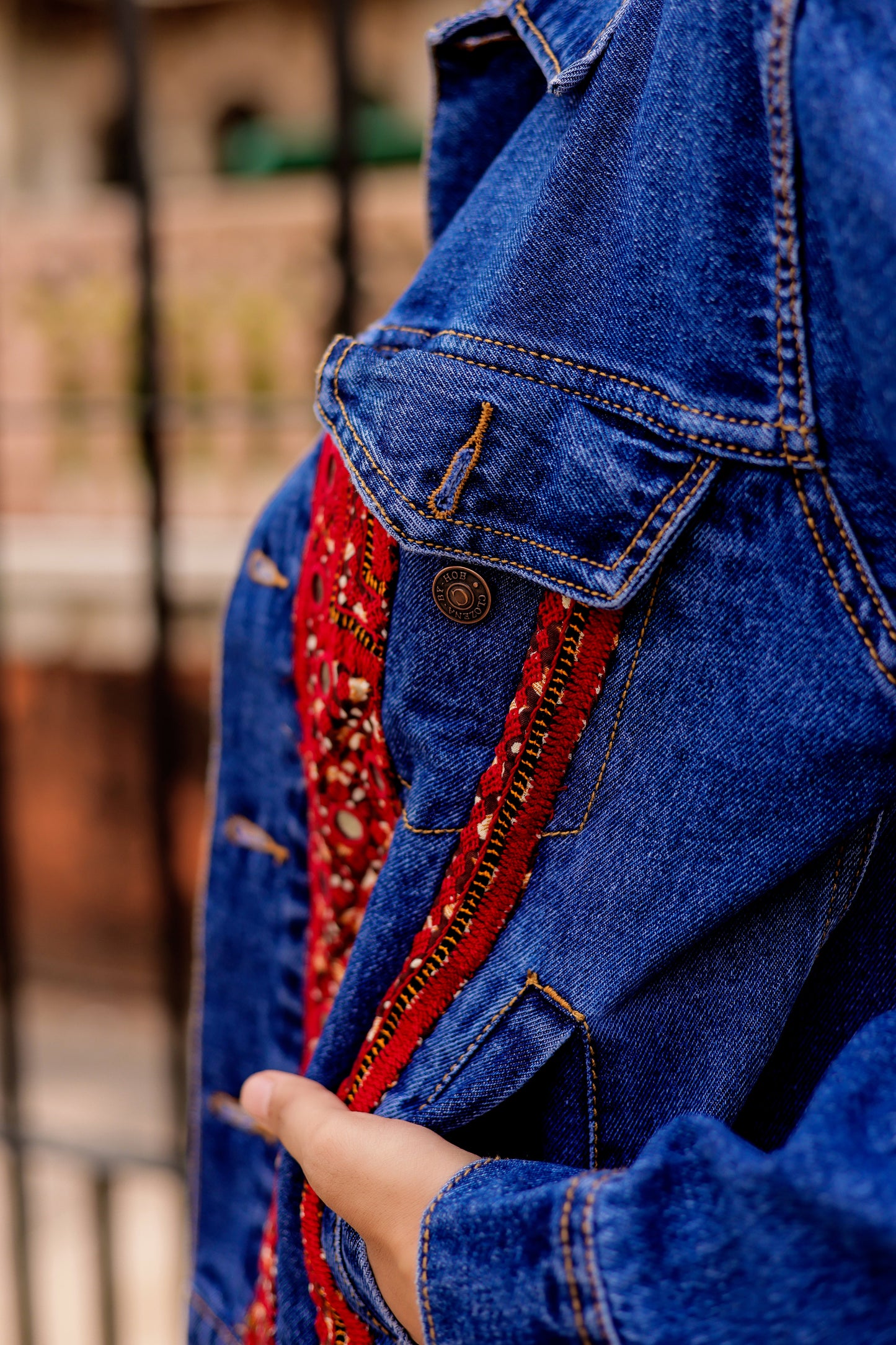 Threaded Grace Denim Jacket with Indian Artisan Touch
