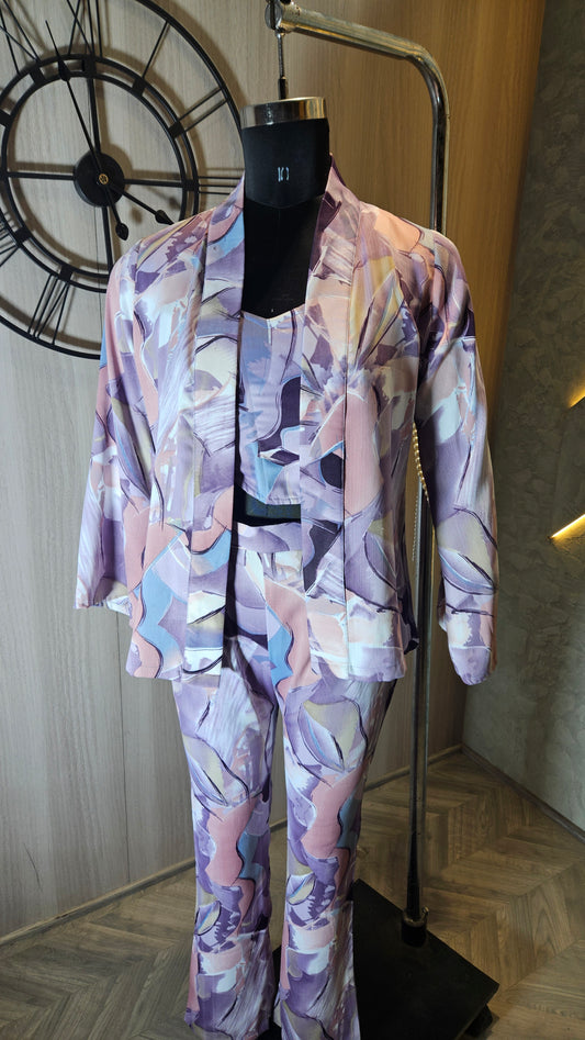 017-C-HOB Women's stylish three-piece co-ord set – Made in India