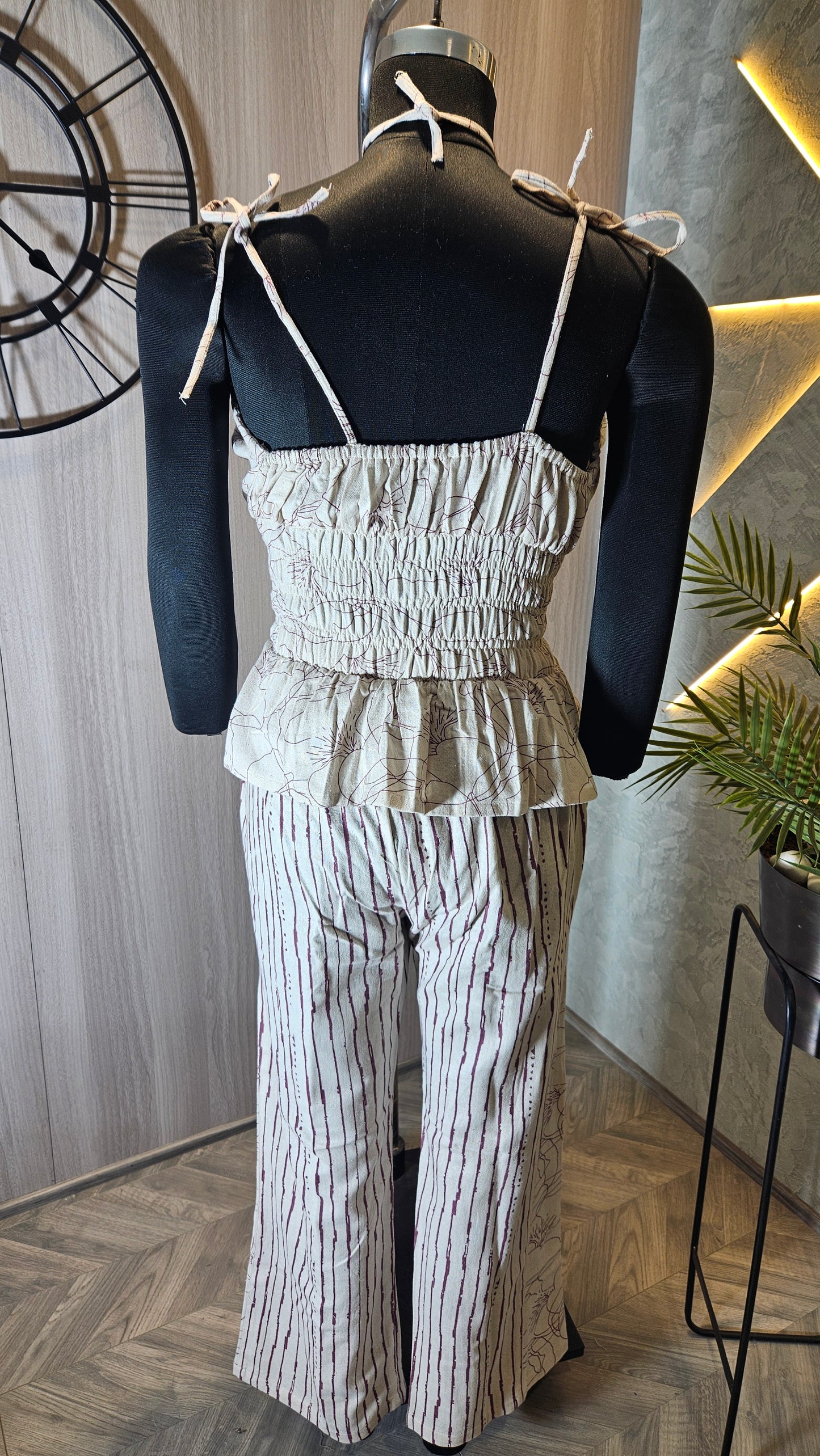 020-C-HOB Boho Chic Smocked Peplum Cotton Top– Made in India