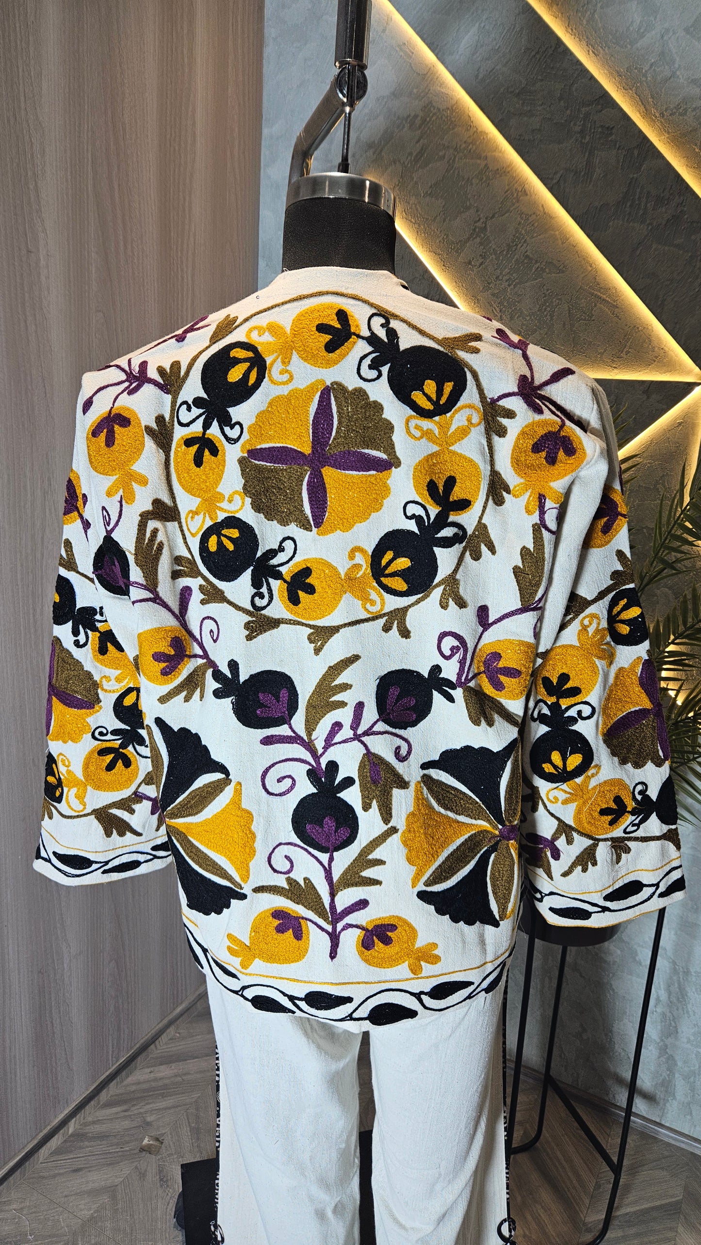 030-J-HOB Hand-Embroidered Bohemian Cotton Jacket – Made in India