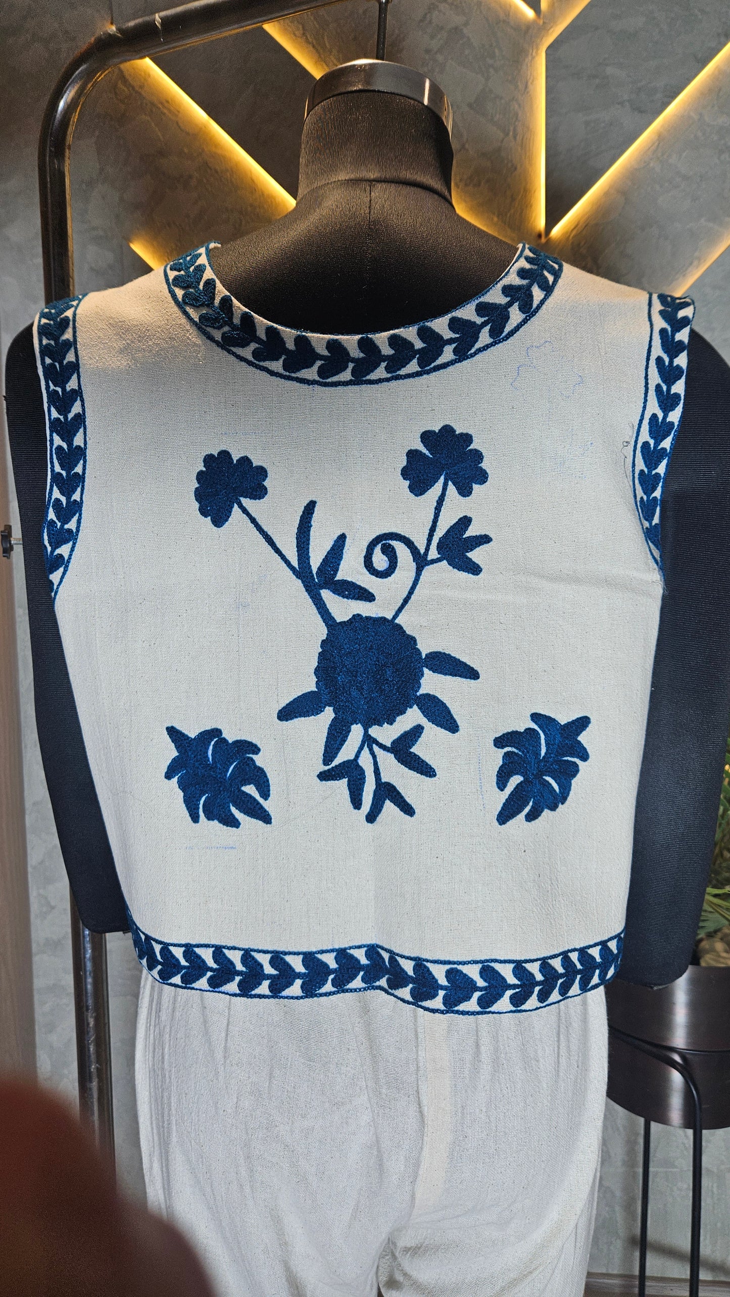 035-J-HOB Handcrafted Embroidered Boho Cotton Top – Made in India