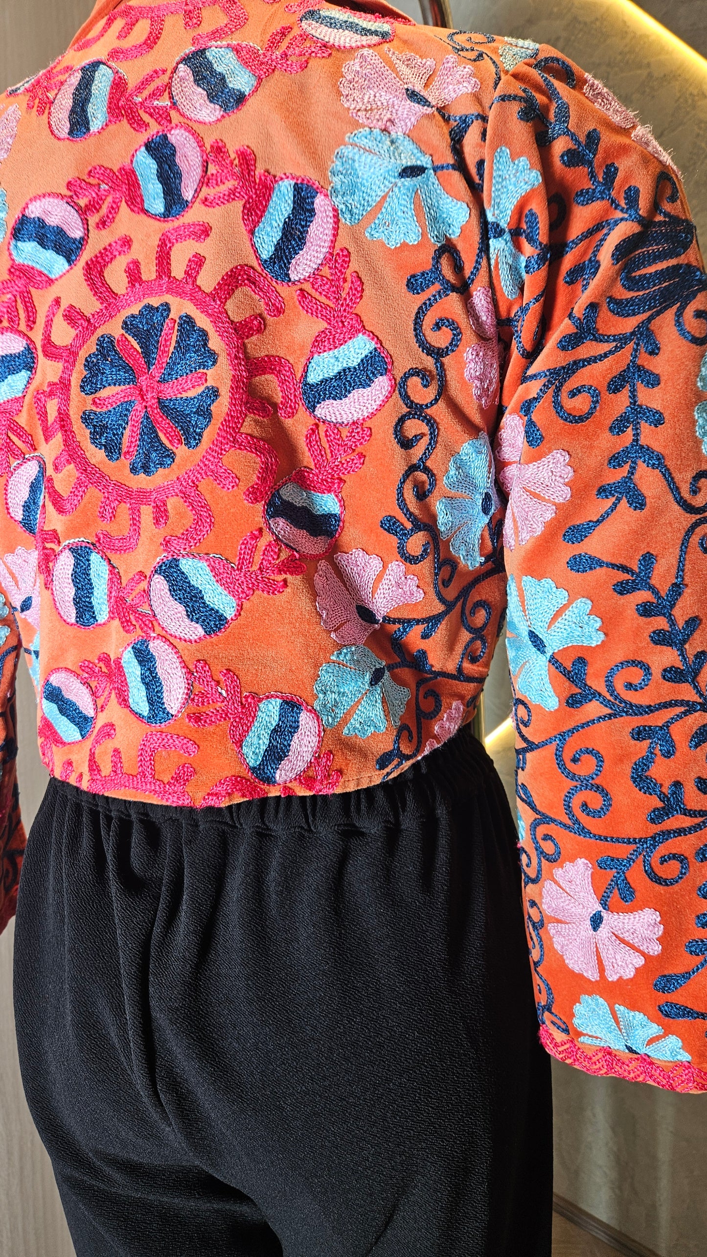 042-J-HOB Handcrafted Embroidered Boho Cotton Top – Made in India