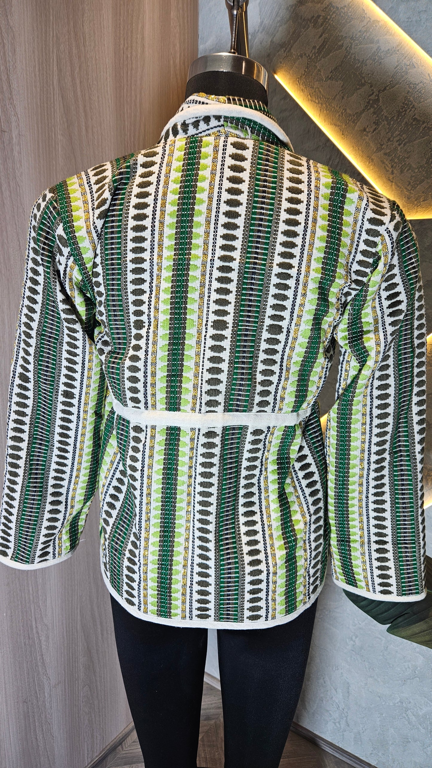 063-J-HOB Handwoven Ethnic-Inspired Cotton Jacket Top  – Made in India