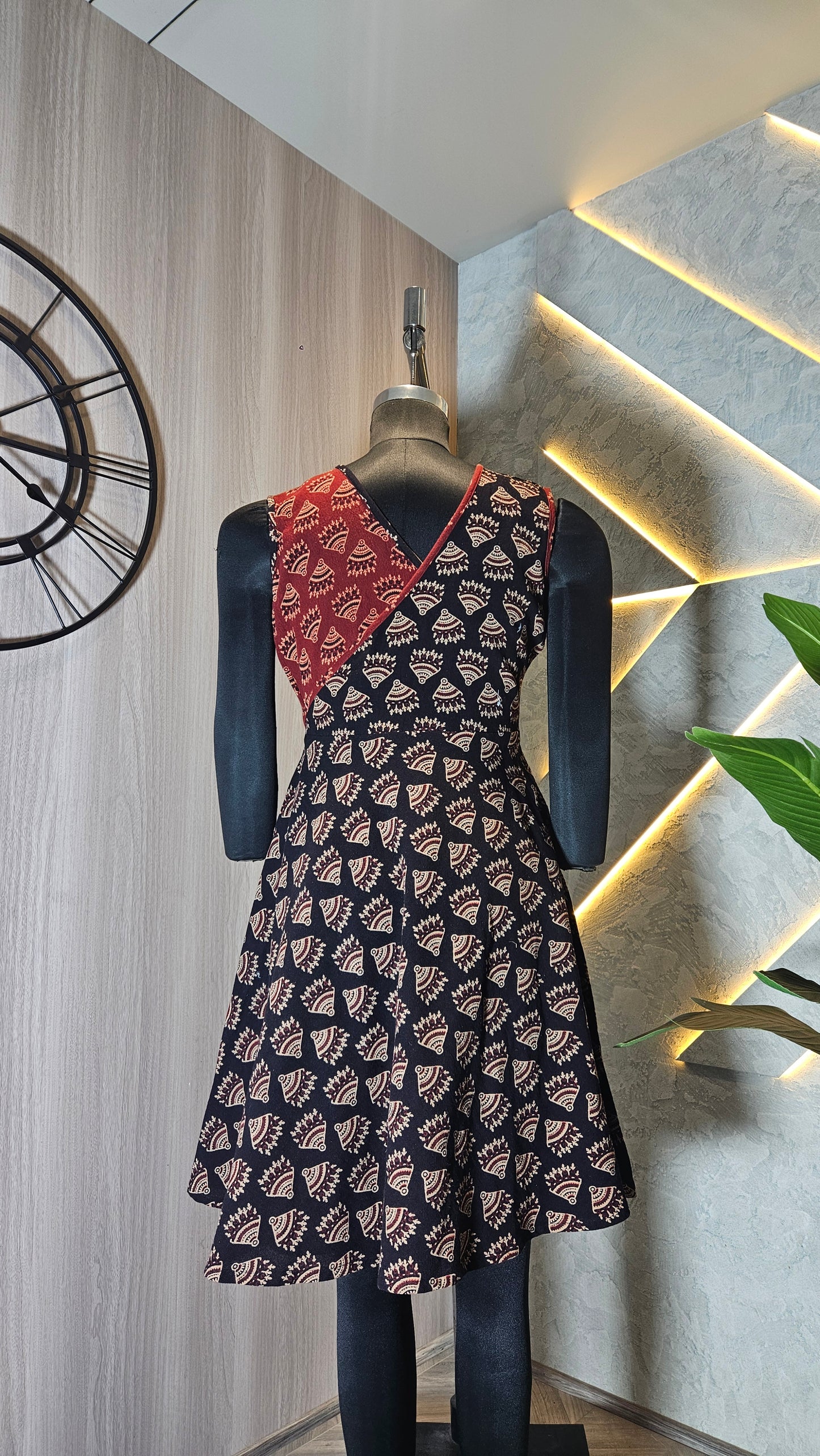 074-D-HOB women's Bohemian Fusion A-line Dress– Made in India