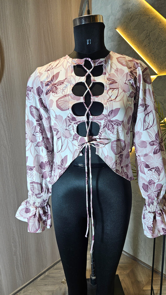 0107-T-HOB Long Sleeve Crop Top - Made in India