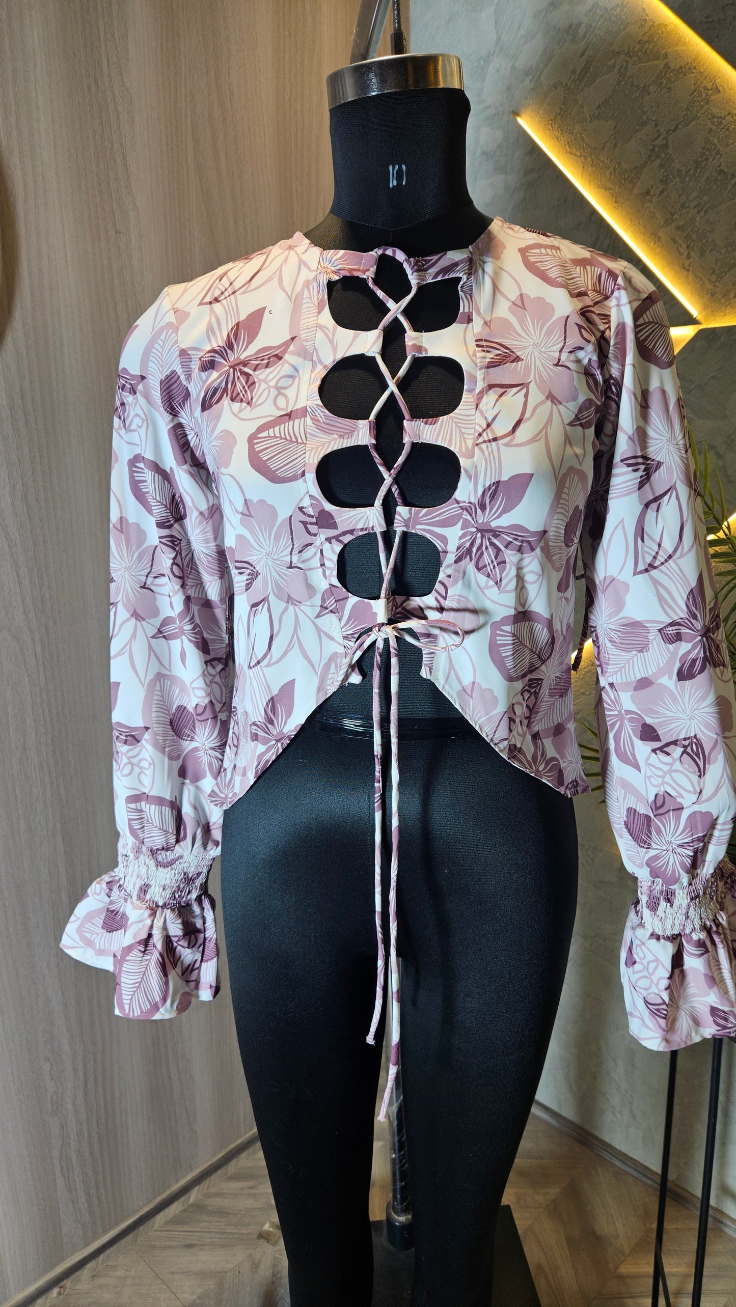 0107-T-HOB Long Sleeve Crop Top - Made in India