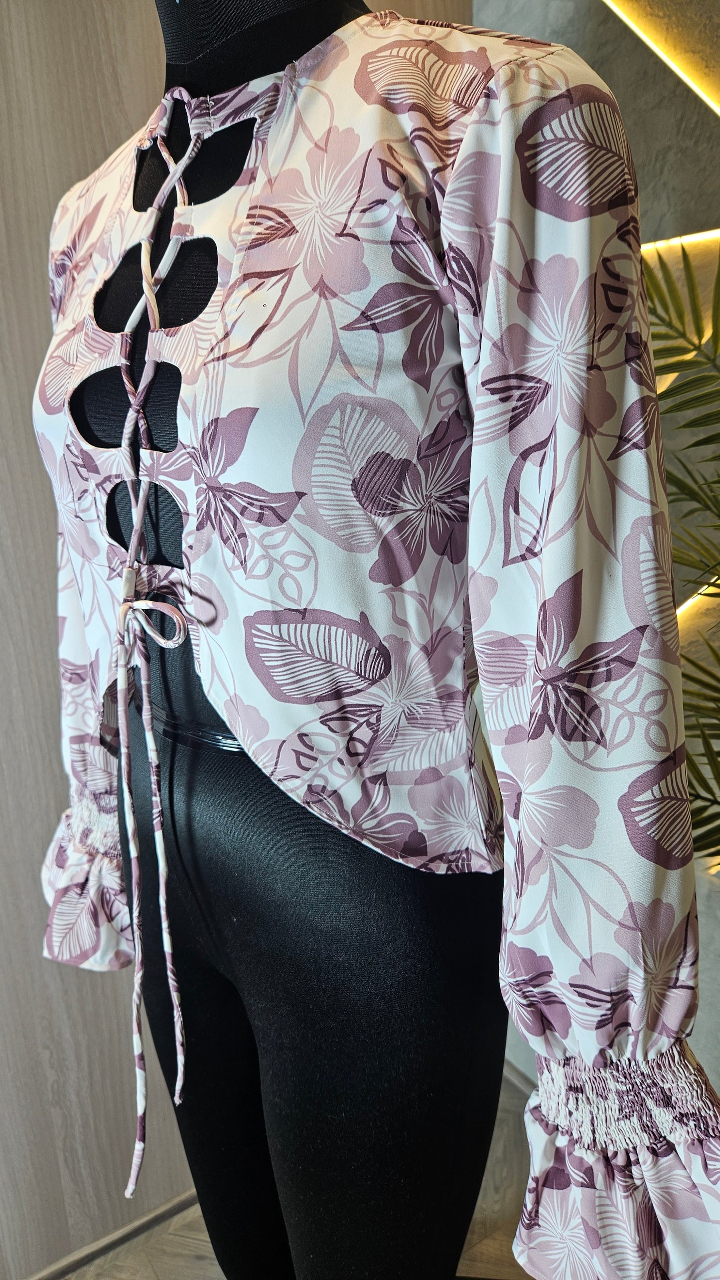 0107-T-HOB Long Sleeve Crop Top - Made in India