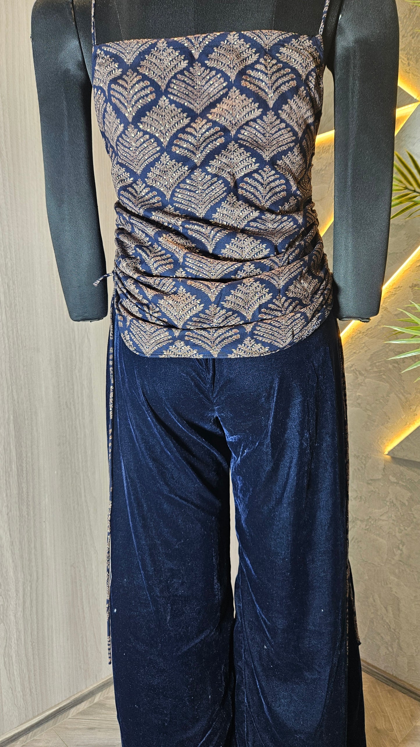 0113-C-HOB Boho Chic Sleeveless Ruched Kurti Top- Made in India