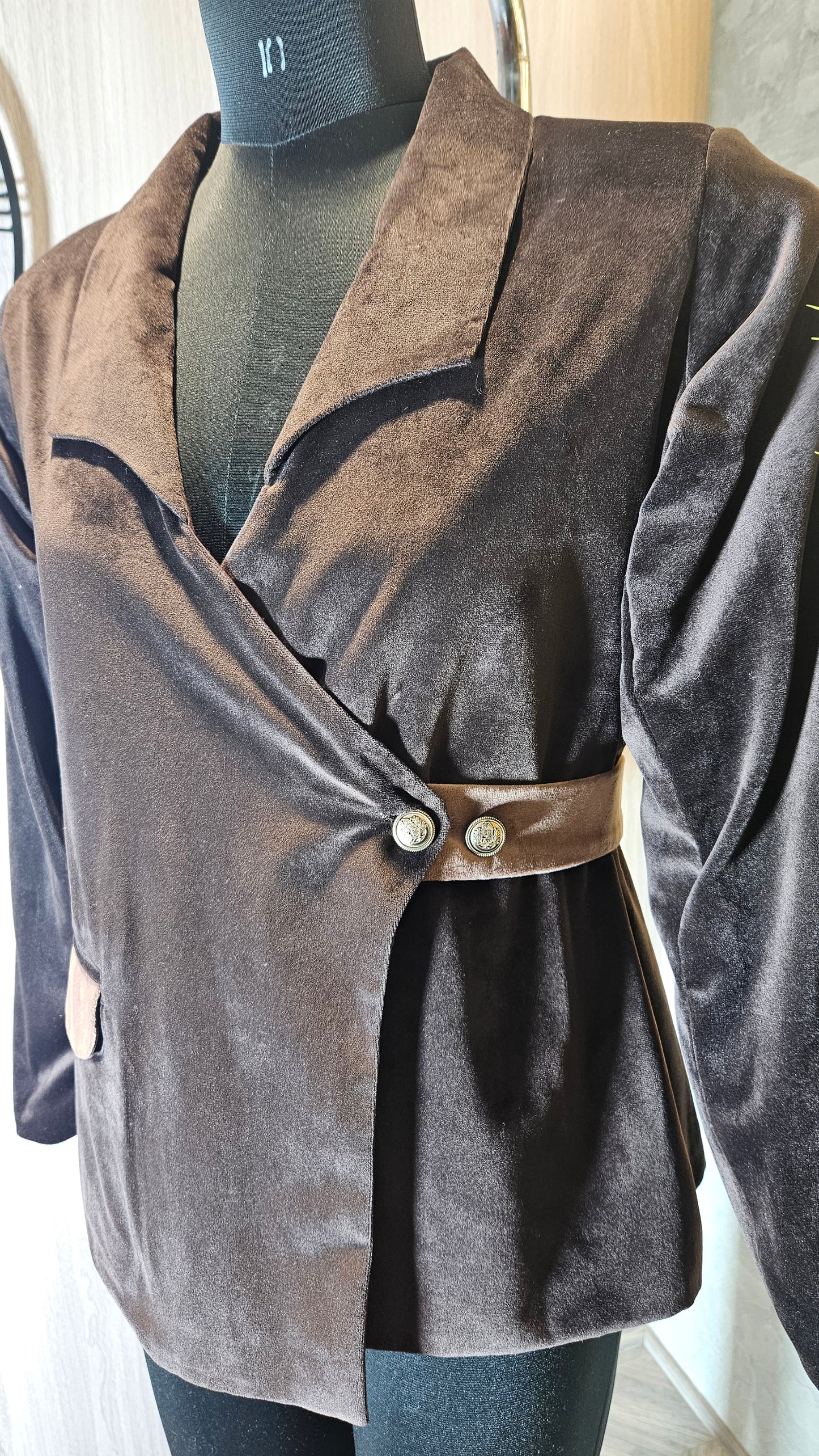 0118-J-HOB-Women's Premium Velvet Blazer Top - Made in India