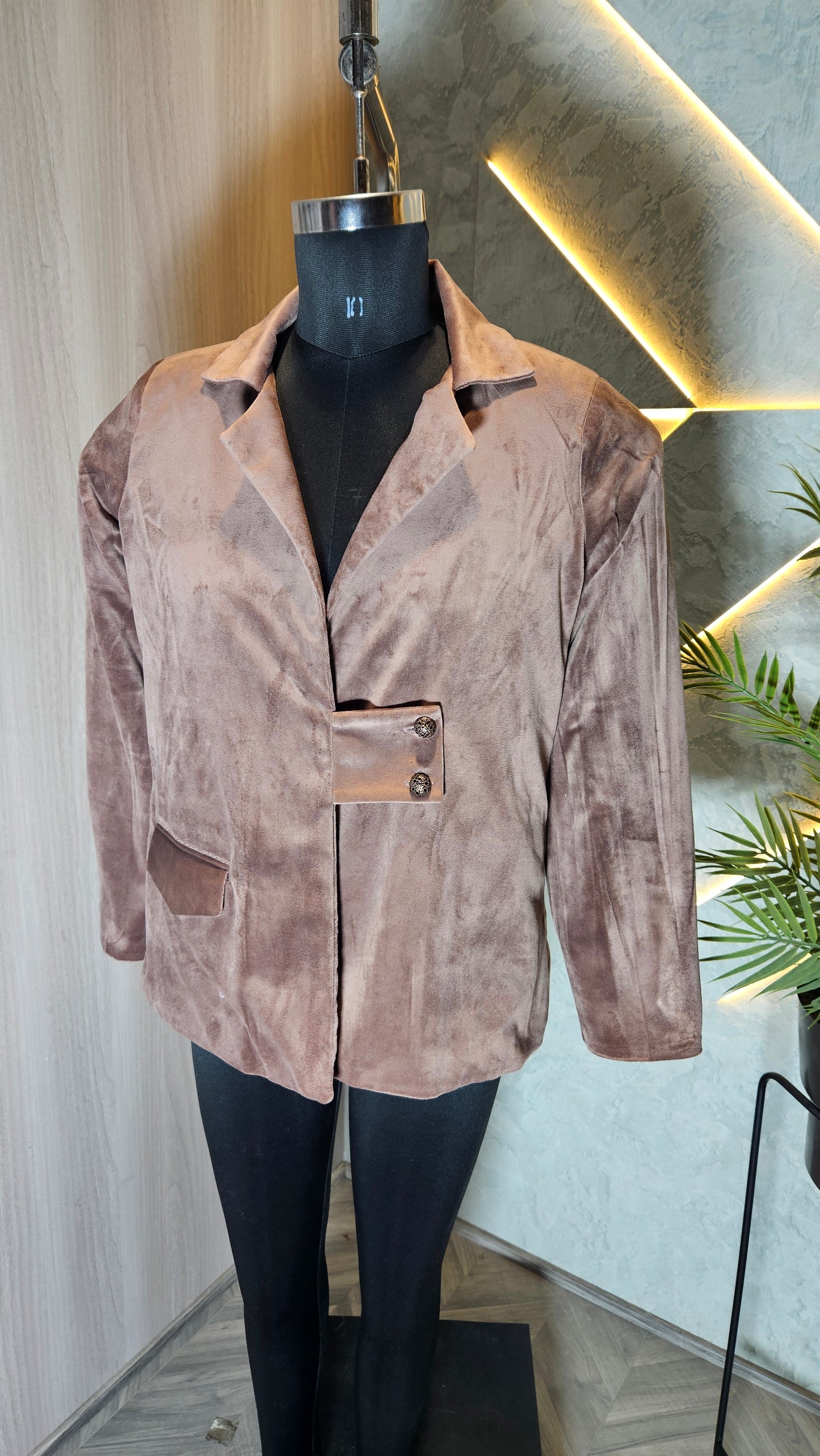 0121-J-HOB-Velvet Luxe Women's Blazer - Made in India