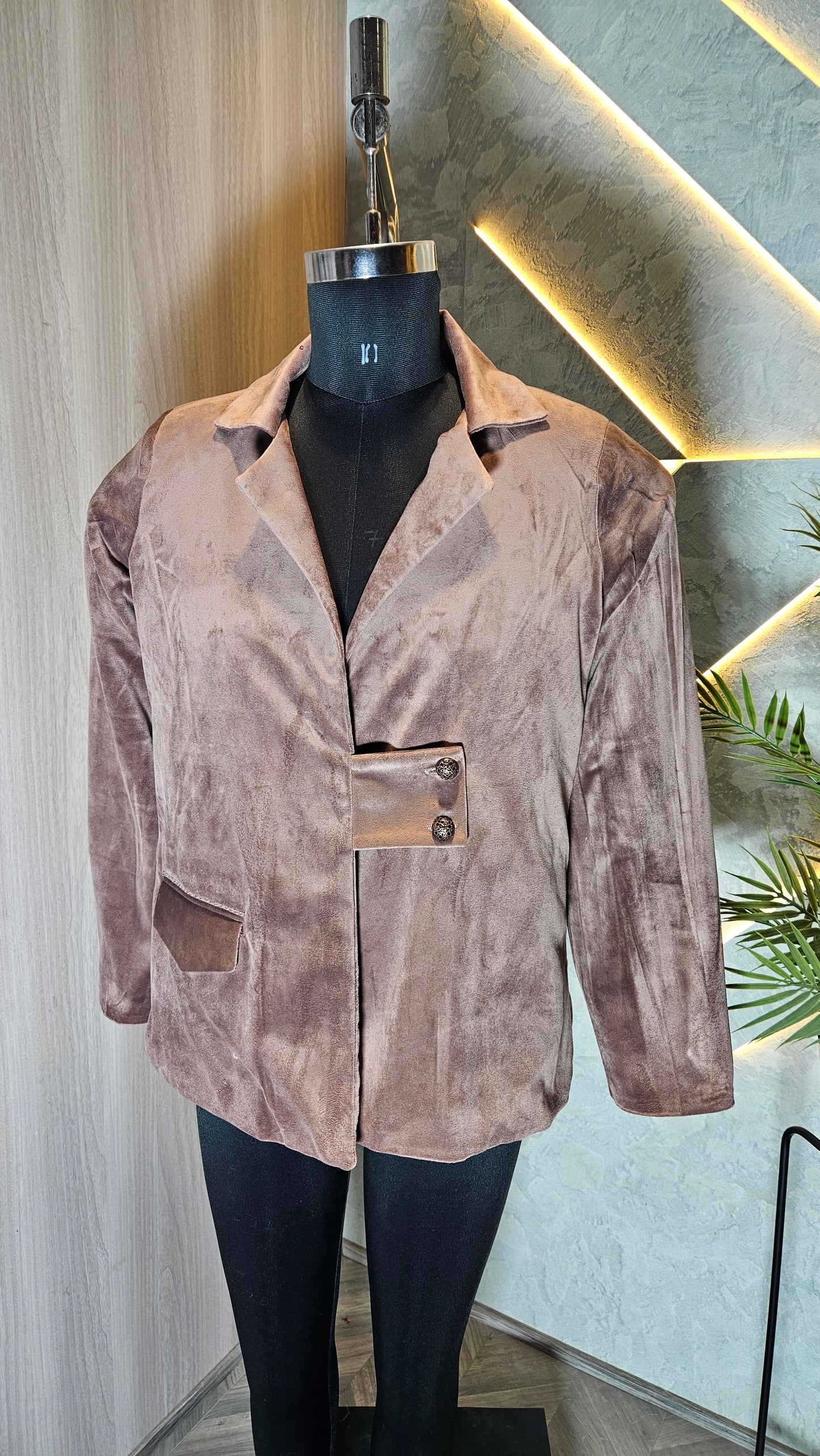 0121-J-HOB-Velvet Luxe Women's Blazer - Made in India