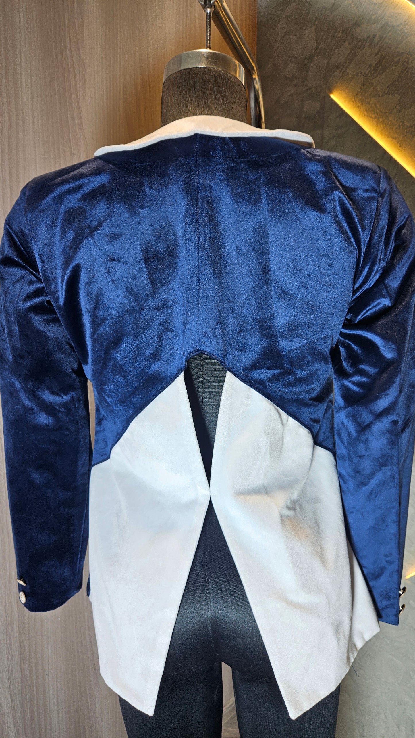 0122-J-HOB- Women's Velvet Contrast Collar & Pocket Buttoned Top - Made in India