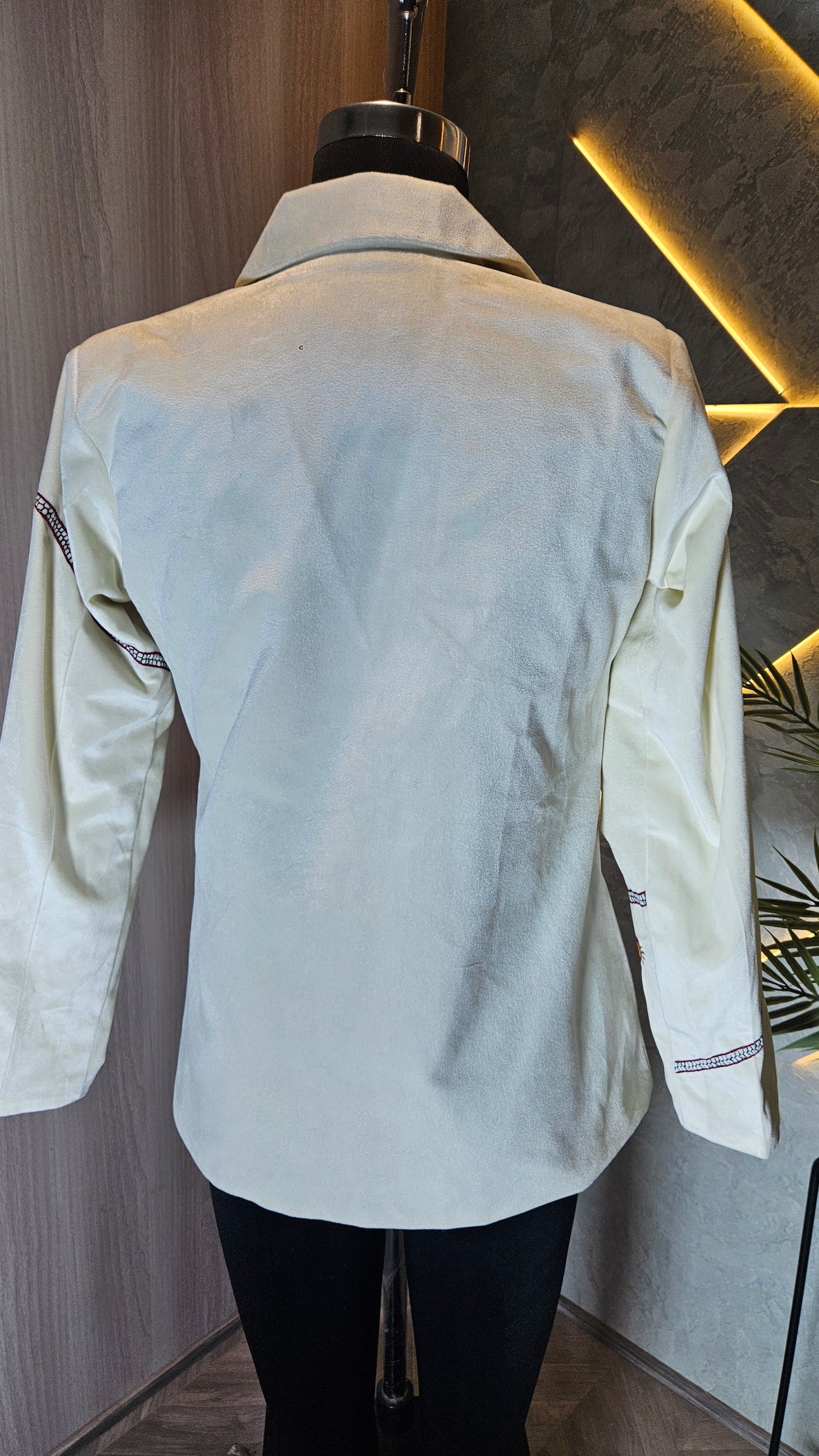 0123-J-HOB- Hand-Embroidered Cotton Blend Women's Shirt - Made in India