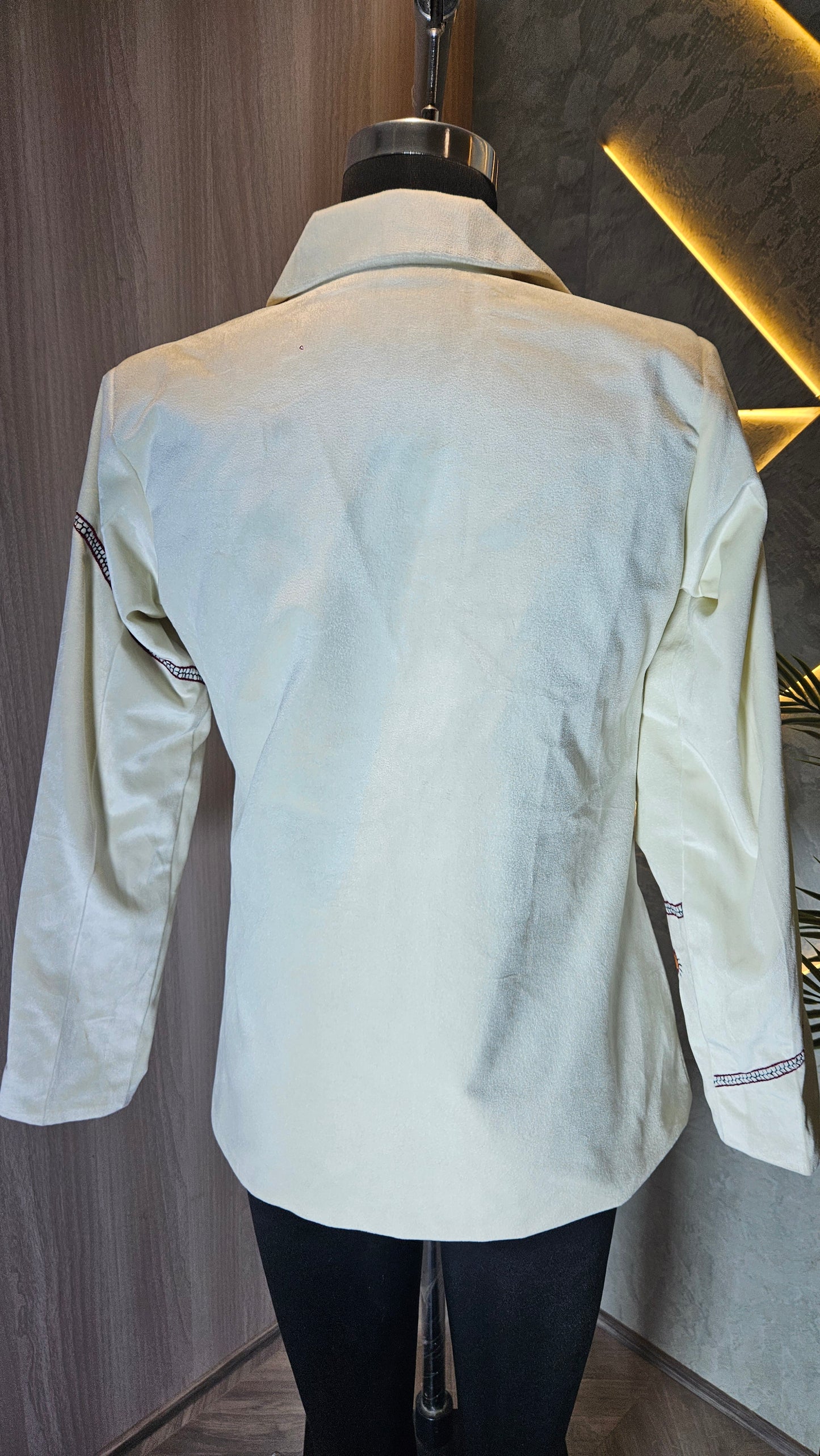 0123-J-HOB- Hand-Embroidered Cotton Blend Women's Shirt - Made in India