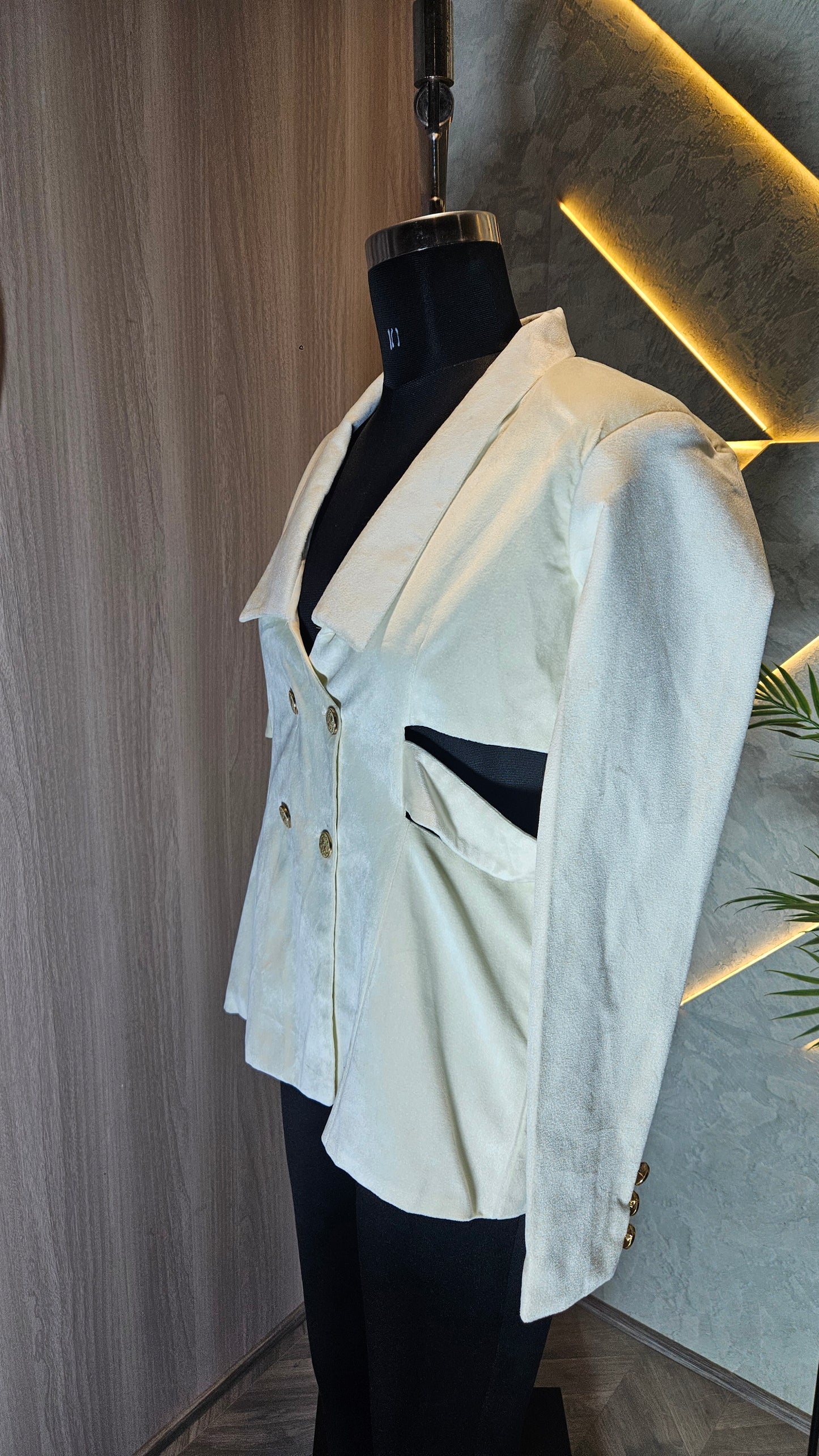 0124-J-HOB- Women's Designer Double-Breasted Blazer Top - Made in India