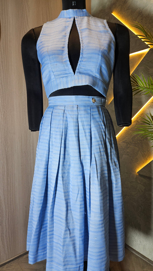 0126-C-HOB- Skyline Pleated Co-Ord Set - Made in India