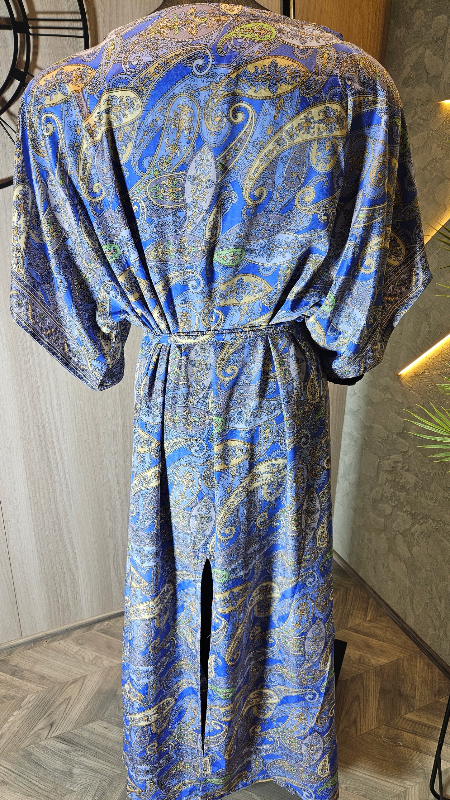 0133-D-HOB- Elegant Blue Paisley Print Ethnic Top - Made in India