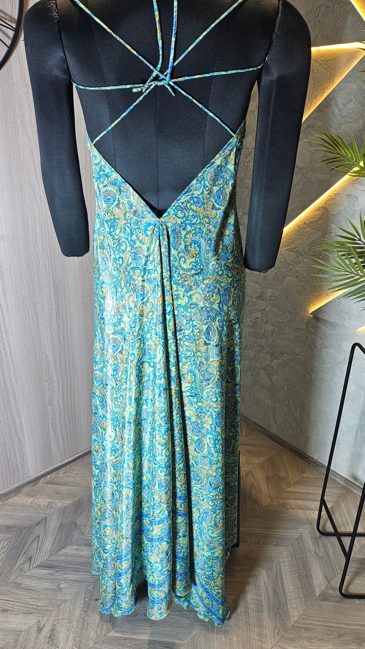 0134-D-HOB- Elegant Bohemian Maxi Dress with Paisley Print - Made in India