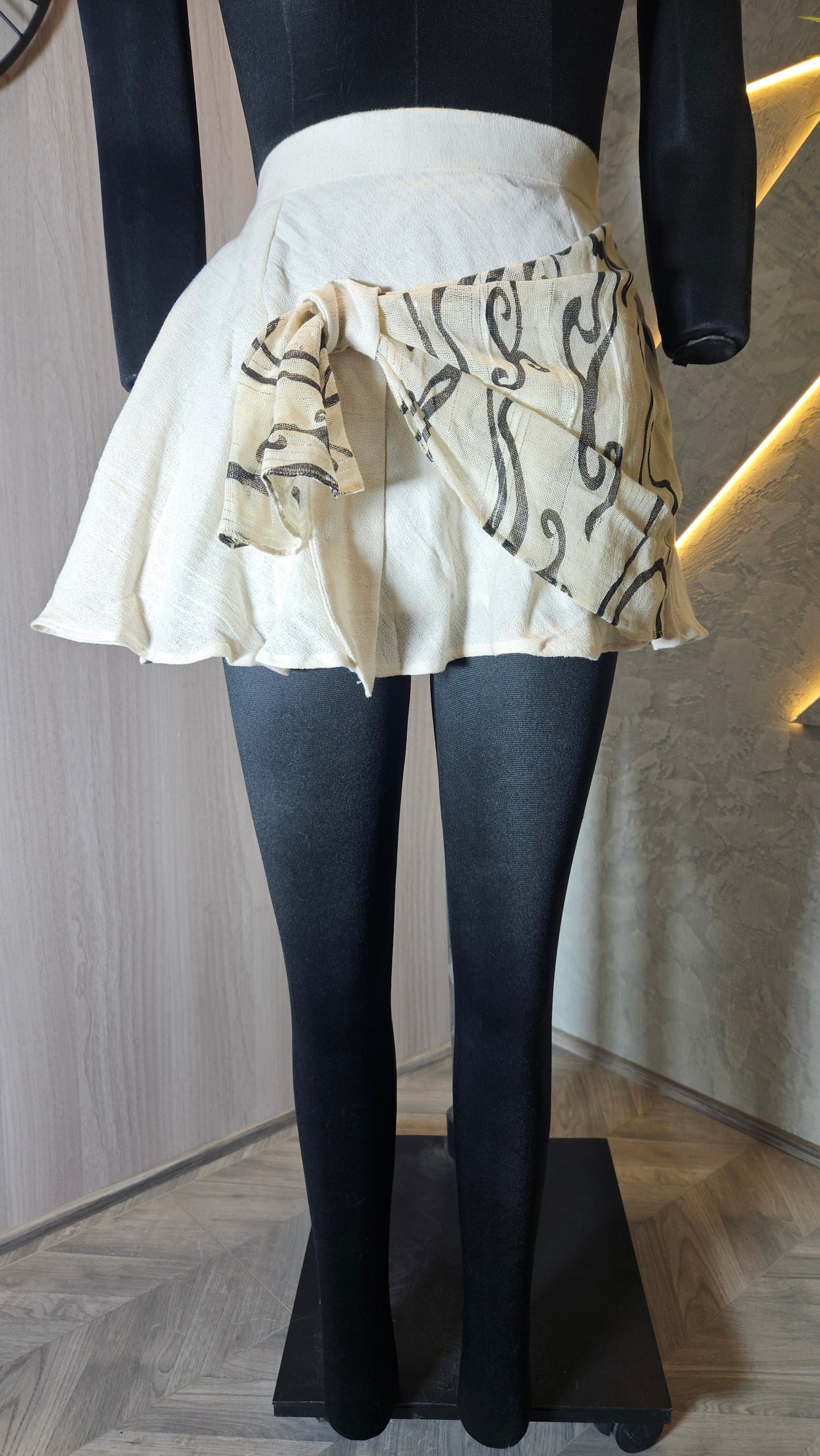 0140-SK-HOB- Boho Chic Handcrafted High-Waist Mini Skirt- Made in India