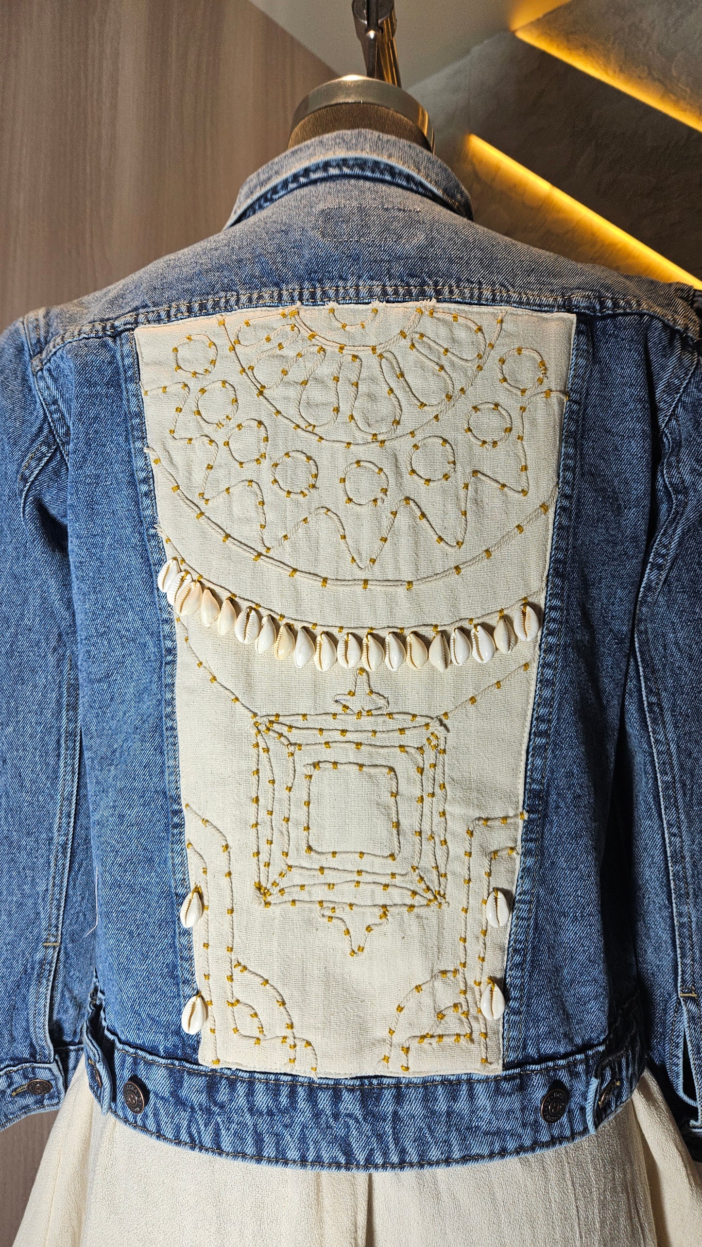 0149-J-HOB-Embroidered Patchwork Denim Jacket - Made in India