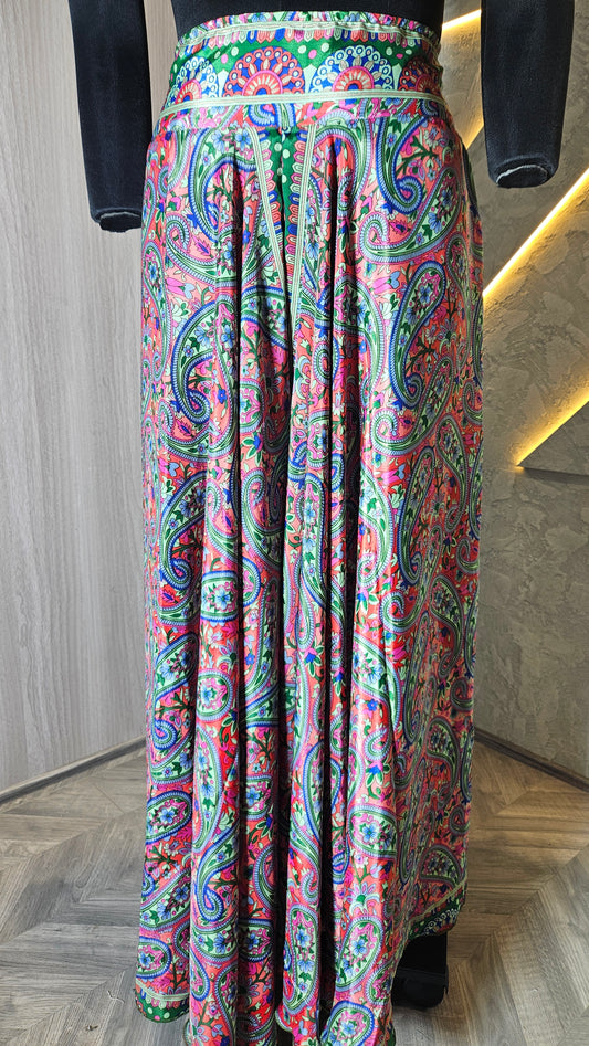 0151-T-HOB-Boho Luxe Paisley Print Maxi Skirt- Made in India