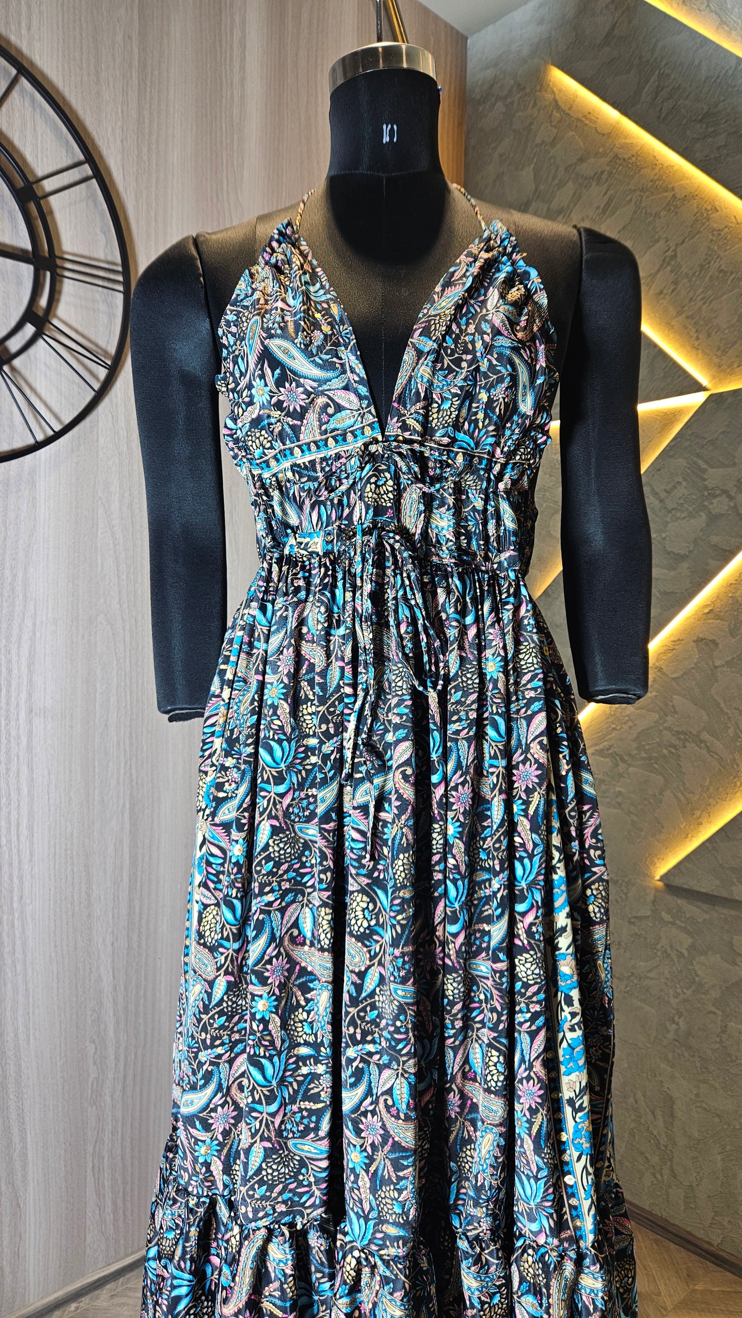 0155-D-HOB-Boho Bloom Handcrafted Cotton Maxi Dress- Made in India