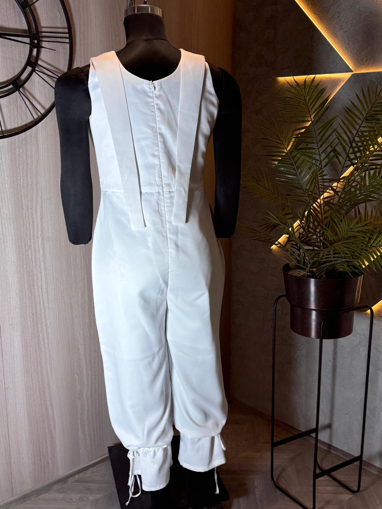 0232-JS-HOB - Unisex Full-Body Protective Coverall with Drawstring Ankles – Premium White- Made in india