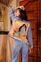 Heritage Fusion Indigo Jacket with Indian Art Detailing