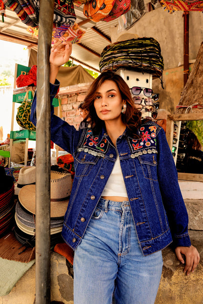 Artisan’s Indigo: Hand-Embellished Denim Jacket