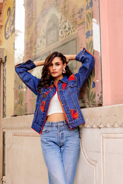 Indigo Soul Denim Jacket: Handmade Indian Fusion