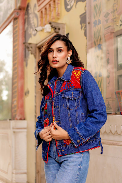 Indigo Soul Denim Jacket: Handmade Indian Fusion