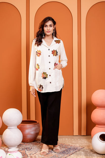 0181-S-HOB Handcrafted Heritage Patchwork Cotton Shirt - Made in India