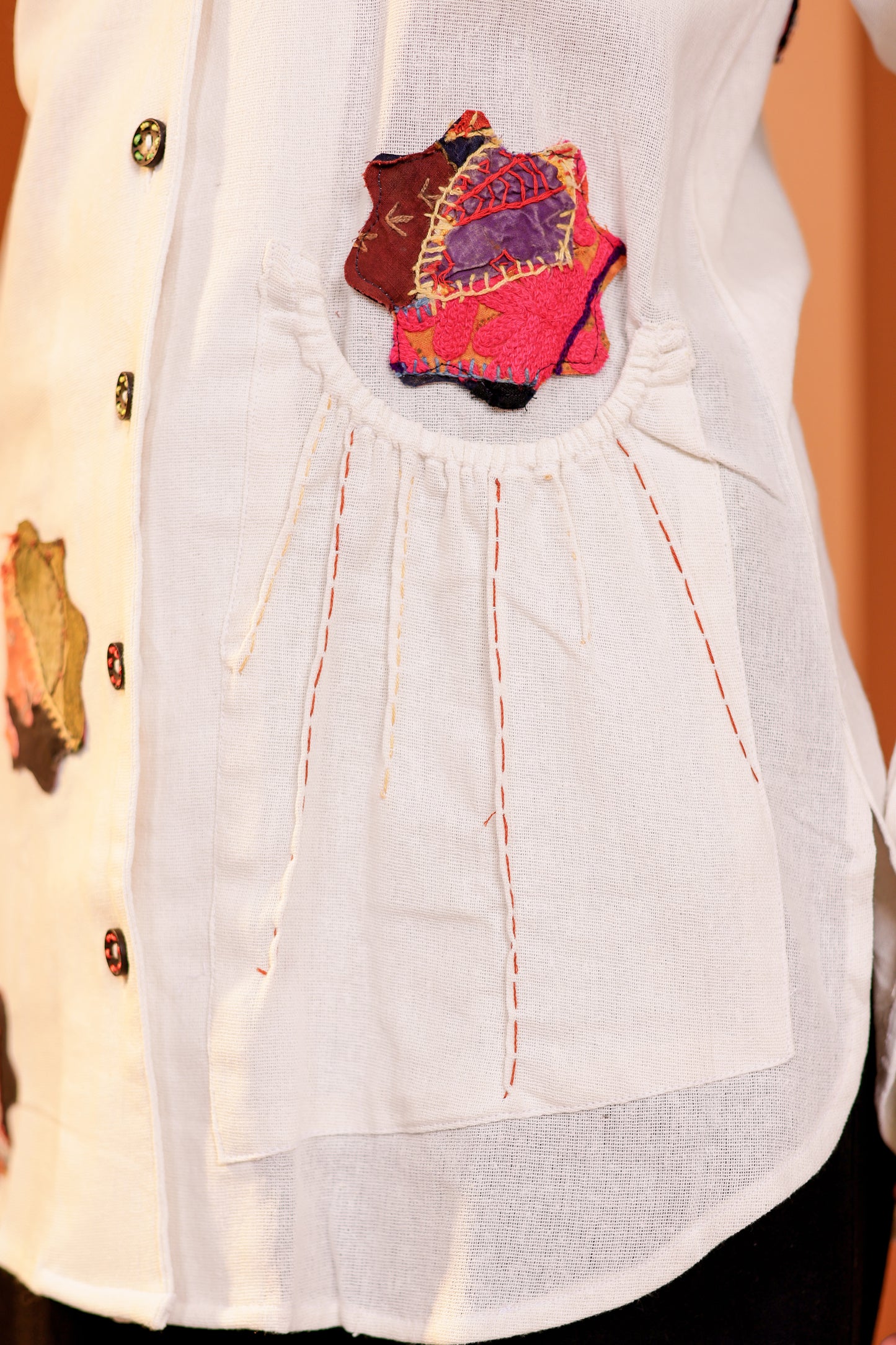 0181-S-HOB Handcrafted Heritage Patchwork Cotton Shirt - Made in India