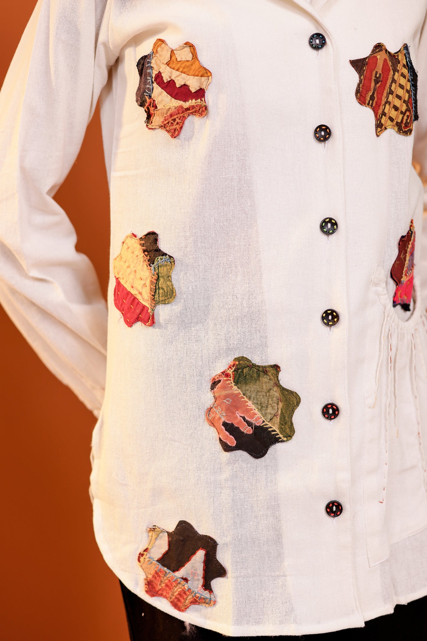 0181-S-HOB Handcrafted Heritage Patchwork Cotton Shirt - Made in India