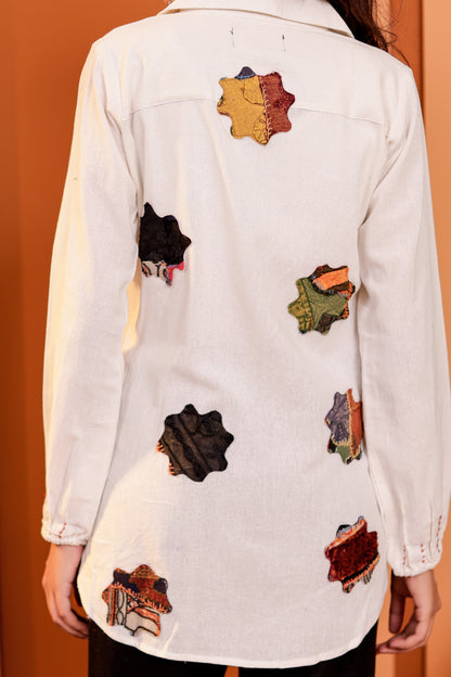 0181-S-HOB Handcrafted Heritage Patchwork Cotton Shirt - Made in India