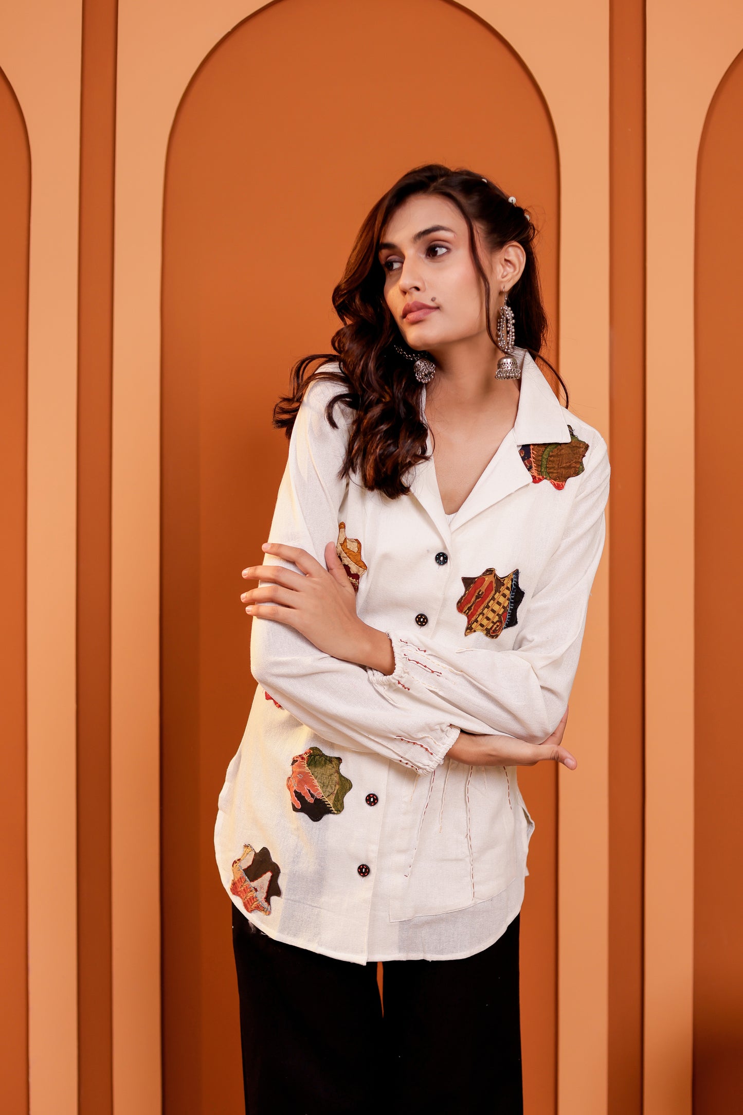 0181-S-HOB Handcrafted Heritage Patchwork Cotton Shirt - Made in India