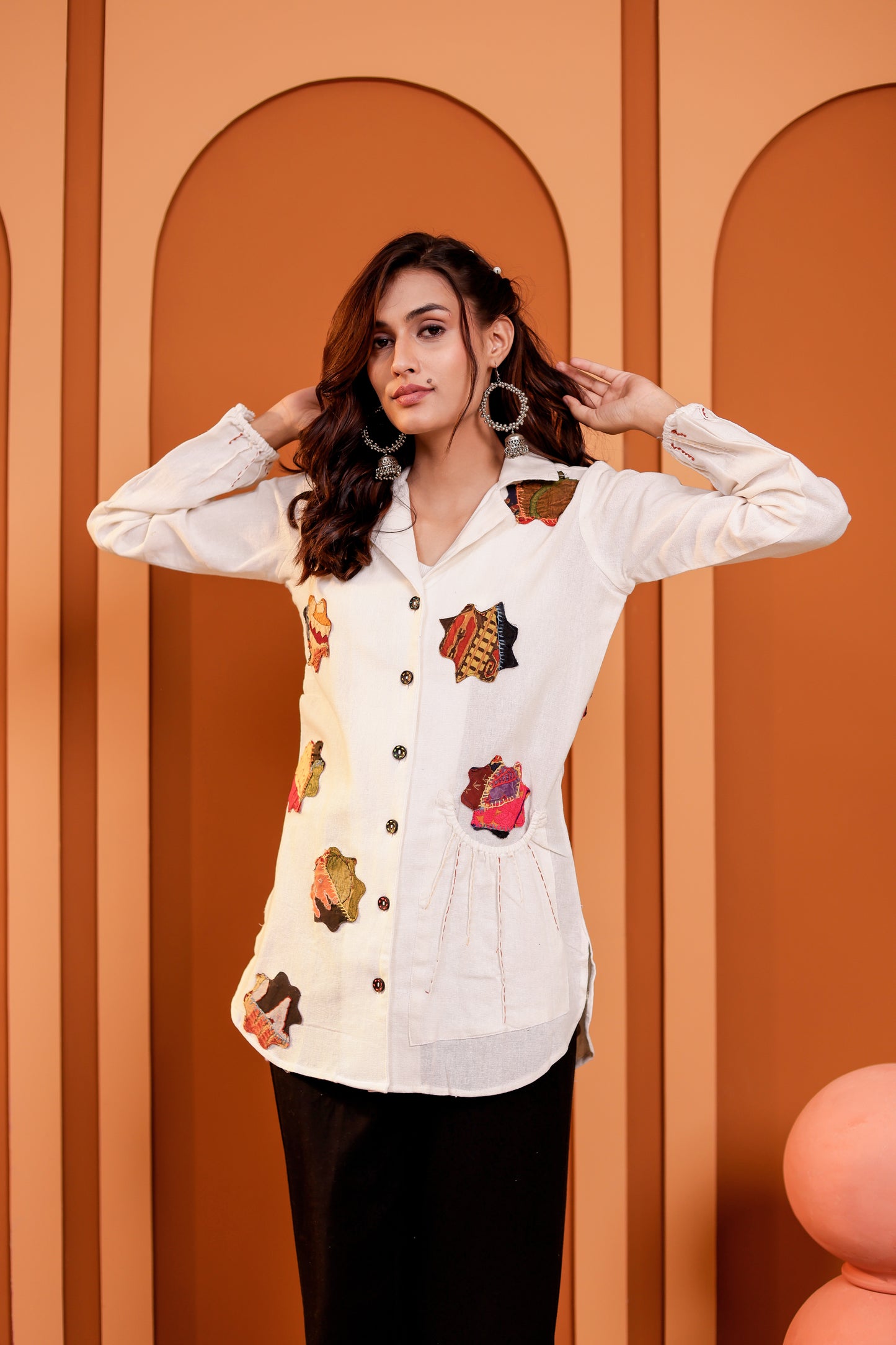 0181-S-HOB Handcrafted Heritage Patchwork Cotton Shirt - Made in India