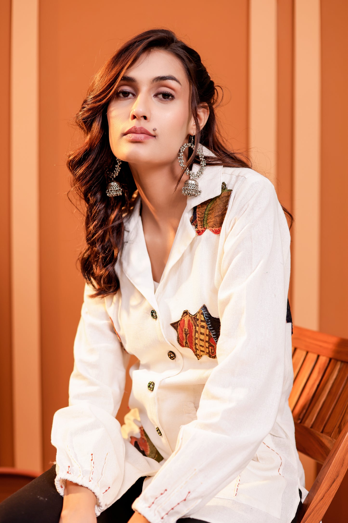 0181-S-HOB Handcrafted Heritage Patchwork Cotton Shirt - Made in India