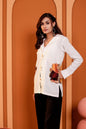 0182-S-HOB Women's Handcrafted Patchwork Cotton Button-Down Kurti Shirt- Made in india