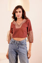0177-S-HOB Boho Chic Handloom Zigzag Crop Top - Made in India