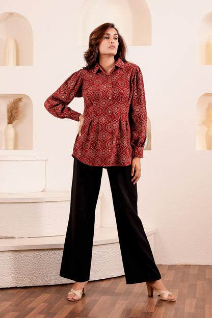 0179-S-HOB Boho Chic Mandala Print Cotton Shirt - Made in India