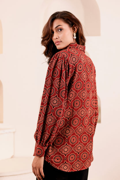 0179-S-HOB Boho Chic Mandala Print Cotton Shirt - Made in India