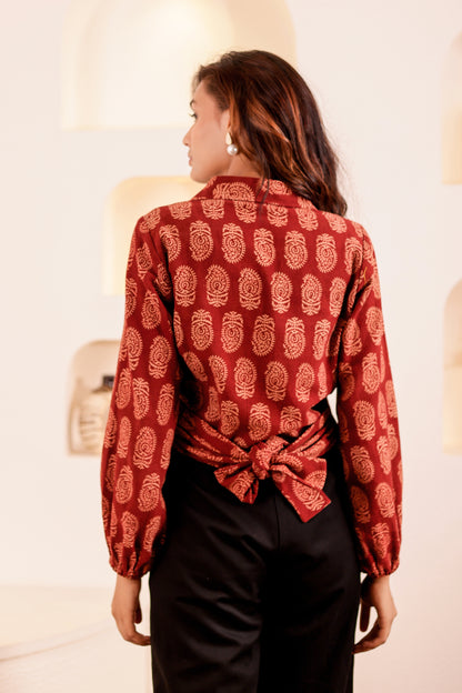 0180-S-HOB Handcrafted Block Print Cotton Shirt - Made in India