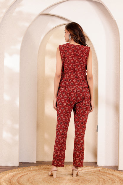 0192-C-HOB- Handcrafted Cotton Sleeveless Wrap Top  - Made in india