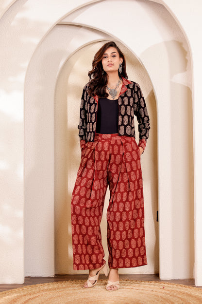 0191-C-HOB- Handblock Printed Boho-Chic Cotton Jacket - Made in india