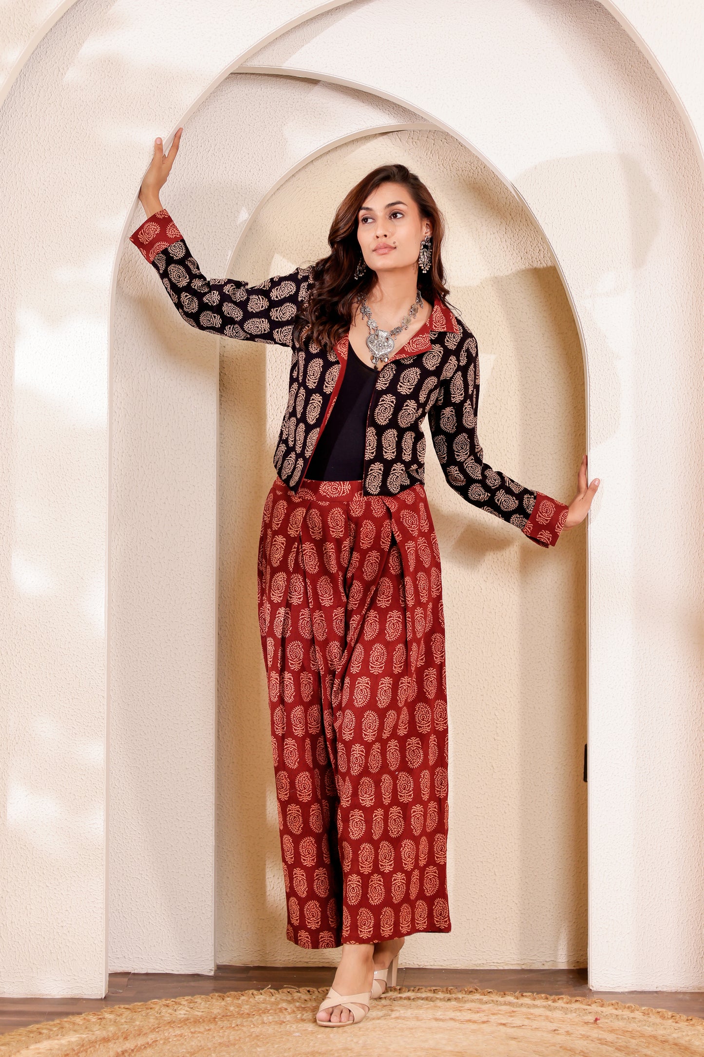 0191-C-HOB- Handblock Printed Boho-Chic Cotton Jacket - Made in india