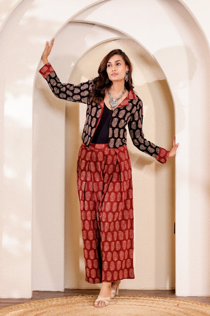 0191-C-HOB- Handblock Printed Boho-Chic Cotton Jacket - Made in india