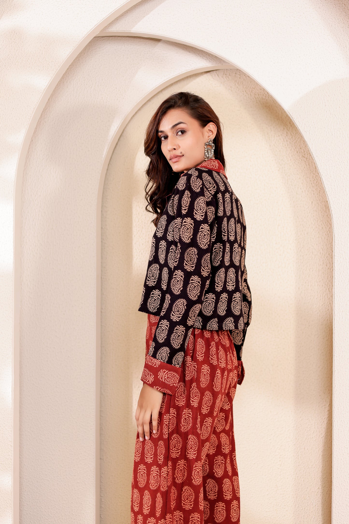 0191-C-HOB- Handblock Printed Boho-Chic Cotton Jacket - Made in india