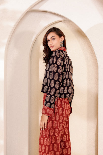 0191-C-HOB- Handblock Printed Boho-Chic Cotton Jacket - Made in india
